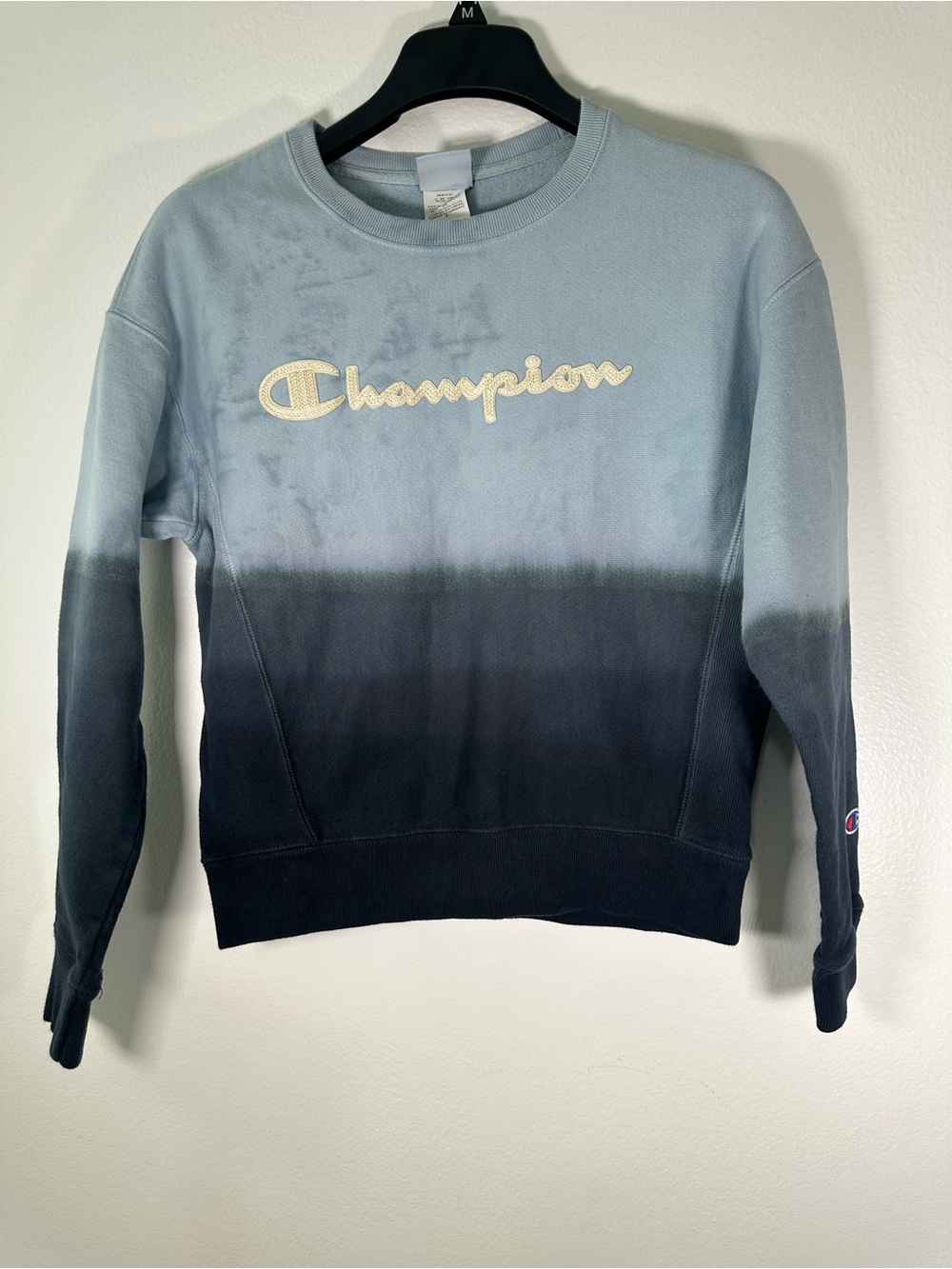 Champion Reverse Weave Women's  Dye Sweatshirt Crewneck Pullover Size S Blue